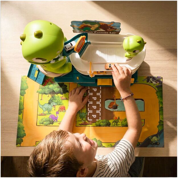 Žaislinė automobilių stovėjimo aikštelė Dinozauras, 6 automobiliai 8