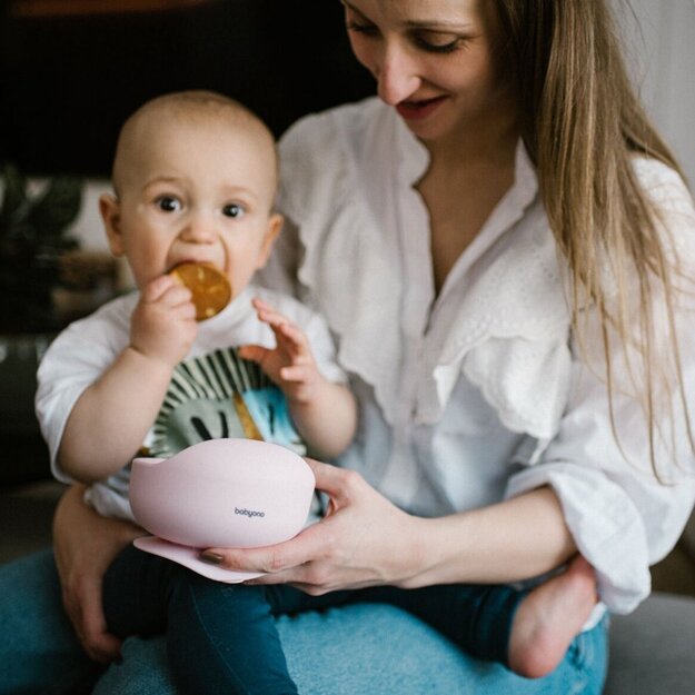 Babyono lėkštutė silikoninė neslystanti rožinė