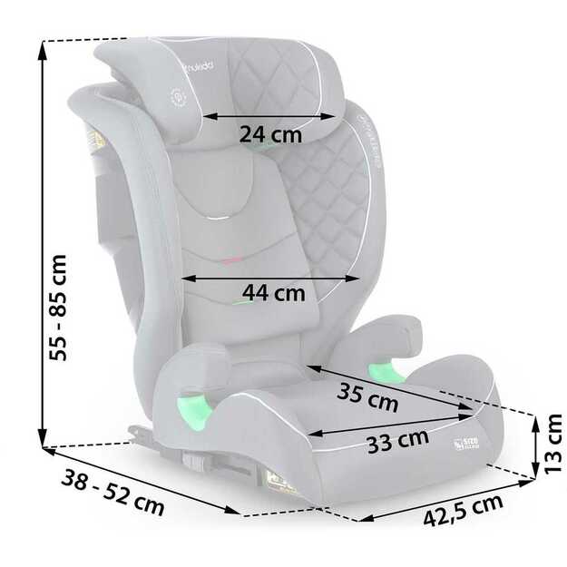 Automobilinė kėdutė Nukido Louis pilka 15-36 kg ISOFIX