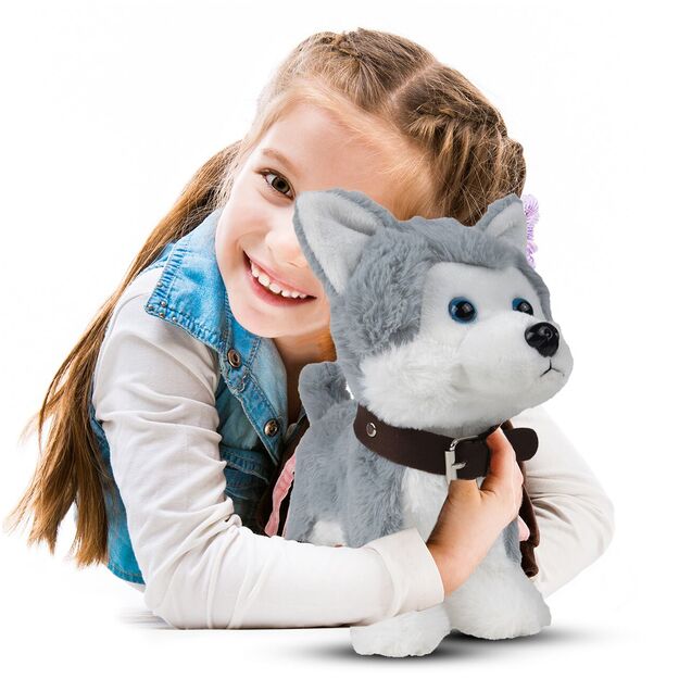 Minkštas žaislas Husky šuniukas valdomas nuotoliniu pulteliu, balsu ir lietimu 3