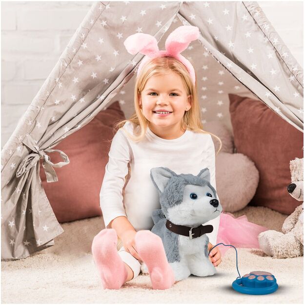 Minkštas žaislas Husky šuniukas valdomas nuotoliniu pulteliu, balsu ir lietimu 4