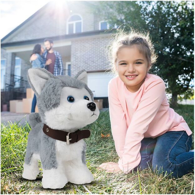 Minkštas žaislas Husky šuniukas valdomas nuotoliniu pulteliu, balsu ir lietimu 5