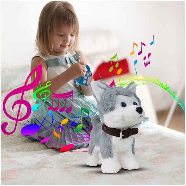 Minkštas žaislas Husky šuniukas valdomas nuotoliniu pulteliu, balsu ir lietimu 13