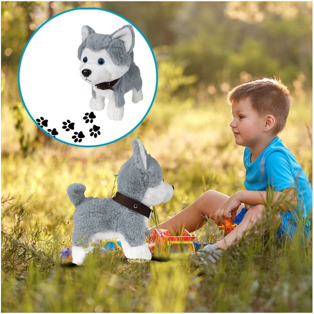 Minkštas žaislas Husky šuniukas valdomas nuotoliniu pulteliu, balsu ir lietimu 11