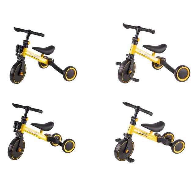 Trike Fix Mini krosinis triratukas 3in1 su pedalais, geltonas