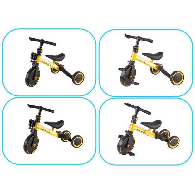 Trike Fix Mini krosinis triratukas 3in1 su pedalais, geltonas