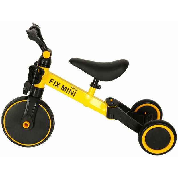 Trike Fix Mini krosinis triratukas 3in1 su pedalais, geltonas