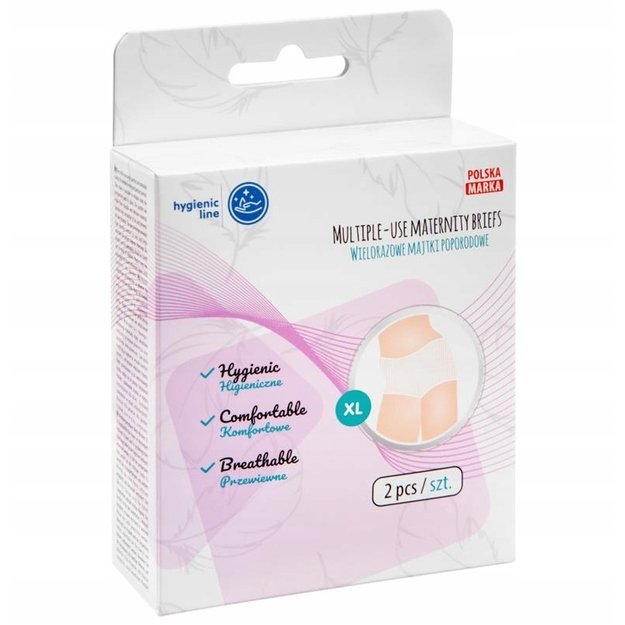 Akuku daugkartinės tinklinės kelnaitės po gimdymo, dydis - XL, 2 vnt. А0233
