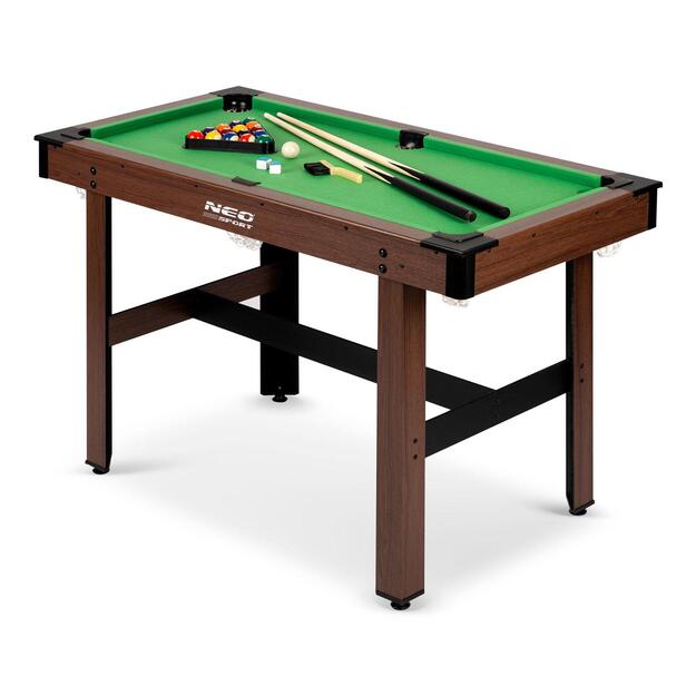 9 Neo-Sport Biliardo stalas 122 x 61 x 76 cm NS-807 tamsiai rudas