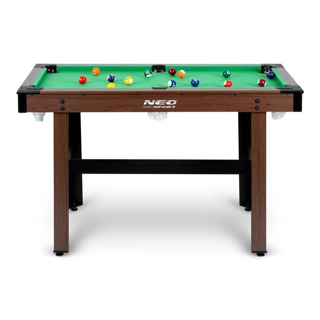 9 Neo-Sport Biliardo stalas 122 x 61 x 76 cm NS-807 tamsiai rudas