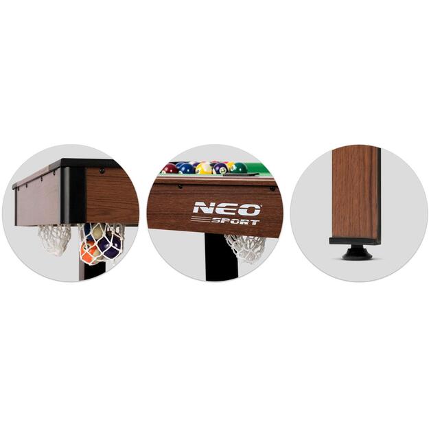 9 Neo-Sport Biliardo stalas 122 x 61 x 76 cm NS-807 tamsiai rudas