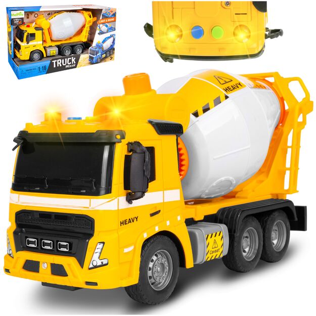 Žaislinis sunkvežimis Betono maišyklė su šviesa ir garsu, modelis 1:16