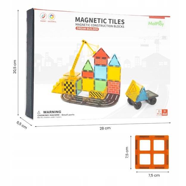 Magnetinis konstruktorius su kranu - keltuvu, 35 vnt. 5
