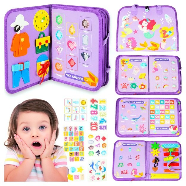 Montessori manipuliacinė lavinamoji veiklos knyga - lagaminas