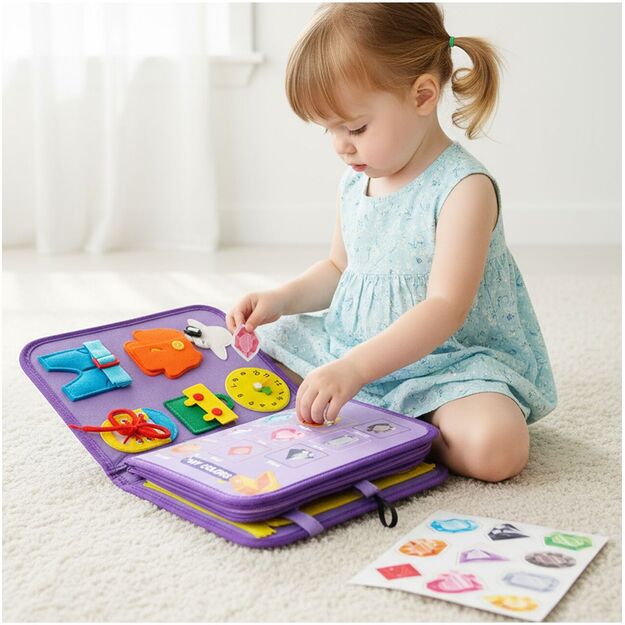 Montessori manipuliacinė lavinamoji veiklos knyga - lagaminas 2