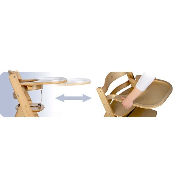 NUKIDO Medinė sulankstoma maitinimo kėdutė su reguliuojamais dirželiais 7