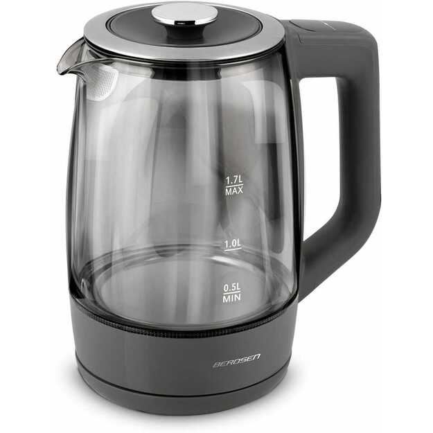 Berdsen BD-711 1,7 l elektrinis virdulys su temperatūros reguliavimu, stiklinis 2
