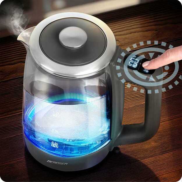 Berdsen BD-711 1,7 l elektrinis virdulys su temperatūros reguliavimu, stiklinis 7