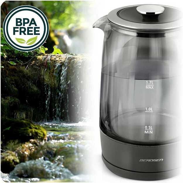 Berdsen BD-711 1,7 l elektrinis virdulys su temperatūros reguliavimu, stiklinis 11