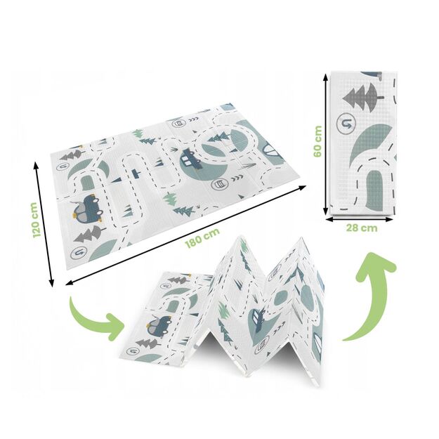 Sulankstomas dvipusis edukacinis putplasčio kilimėlis 120x180 XPE 1