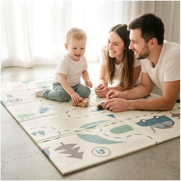 Sulankstomas dvipusis edukacinis putplasčio kilimėlis 120x180 XPE 2