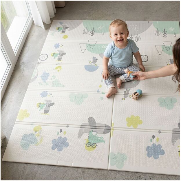 Sulankstomas dvipusis edukacinis putplasčio kilimėlis 120x180 XPE 3