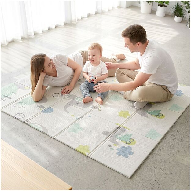 Sulankstomas dvipusis edukacinis putplasčio kilimėlis 120x180 XPE 5