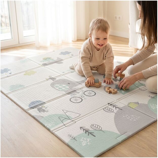 Sulankstomas dvipusis edukacinis putplasčio kilimėlis 120x180 XPE 9