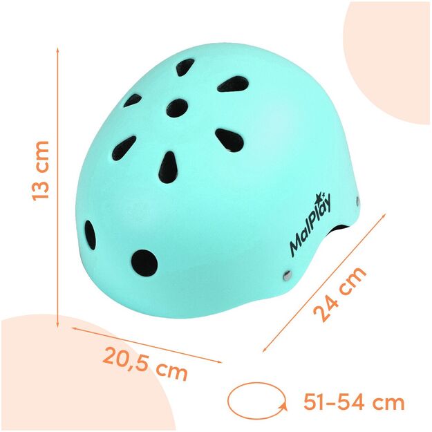 Vaikiškas dviratininko šalmas, reguliuojamas, 48–54 cm, turkio 2