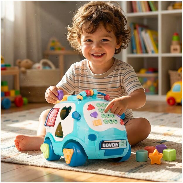 Daugiafunkcis muzikinis žaislas- rūšiuoklis automobilis.  9