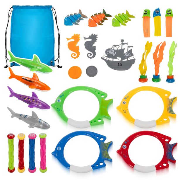 Vandens, baseino ir nardymo žaislų rinkinys, 26 dalys
