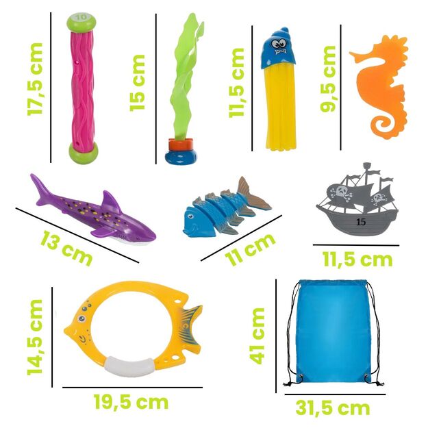 Vandens, baseino ir nardymo žaislų rinkinys, 26 dalys 1
