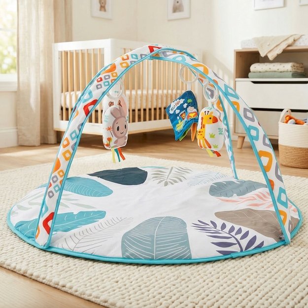 Lavinamasis kilimėlis kūdikiams su knyga ir pakabučiais 0M+ 2