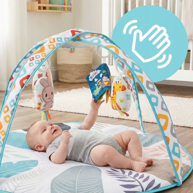 Lavinamasis kilimėlis kūdikiams su knyga ir pakabučiais 0M+ 4