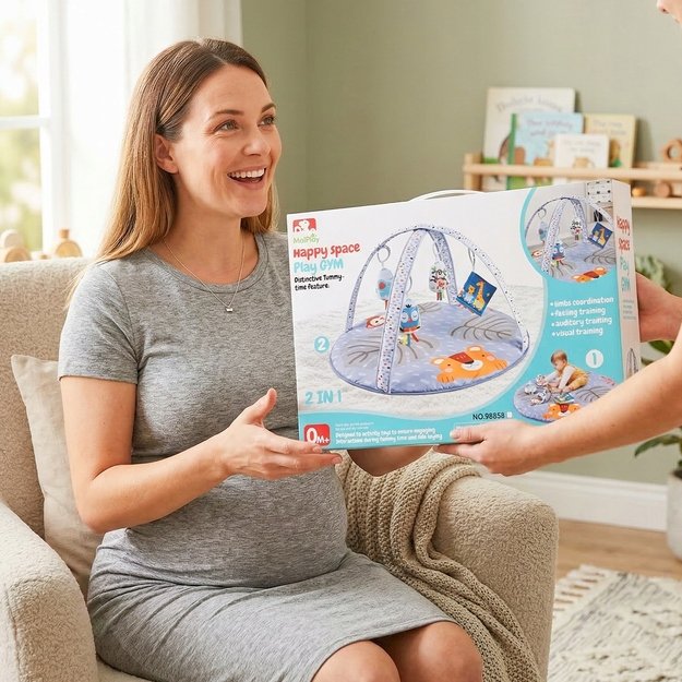 Lavinamasis kilimėlis kūdikiams su knyga ir pakabučiais 0M+ 8