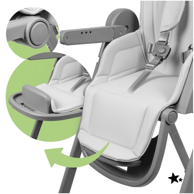 Sulankstoma maitinimo kėdutė su reguliuojamu padėklu ir dirželiais, SAVRO 5