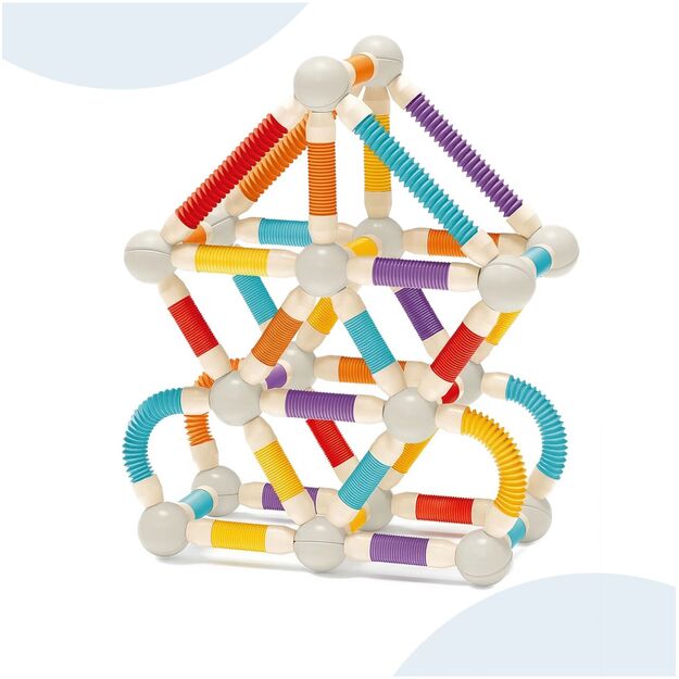 Magnetinis vamzdelių konstruktorius, 42 dalys, lanksti 3D konstrukcija 14
