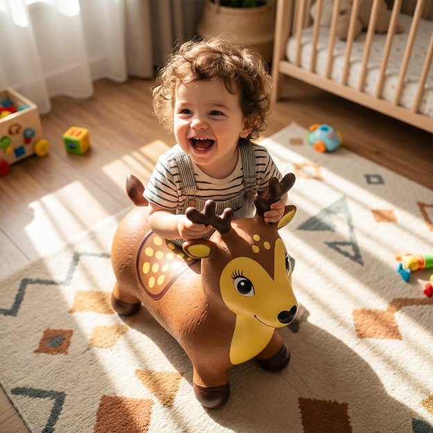 Pripučiamas guminis šokliukas Elnias su pompa, 51 cm 3