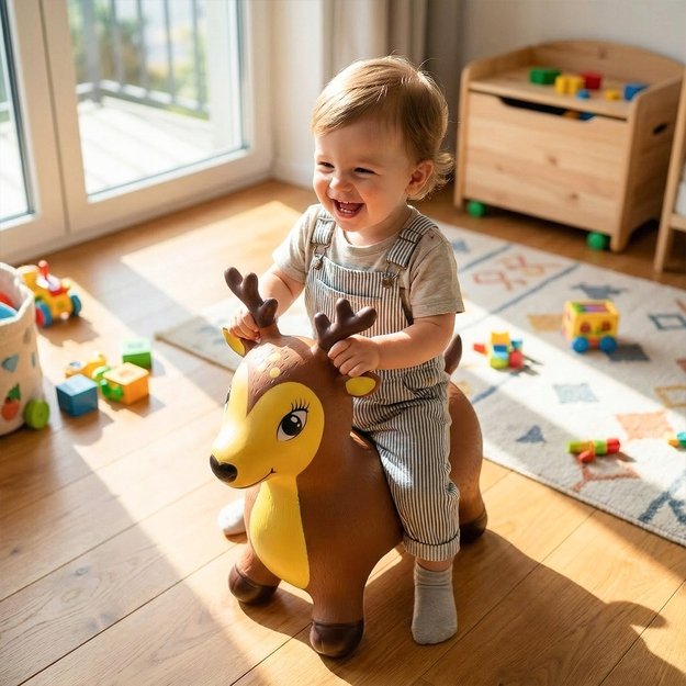 Pripučiamas guminis šokliukas Elnias su pompa, 51 cm 6