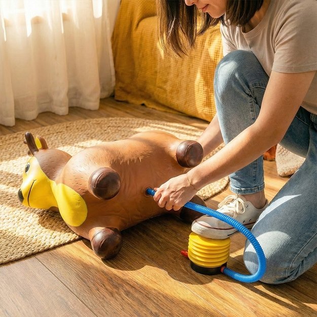 Pripučiamas guminis šokliukas Elnias su pompa, 51 cm 7