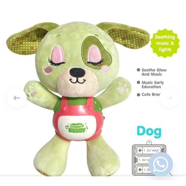 Minkštas žaislas migdukas pliušinis šuniukas su muzika ir šviesomis 2