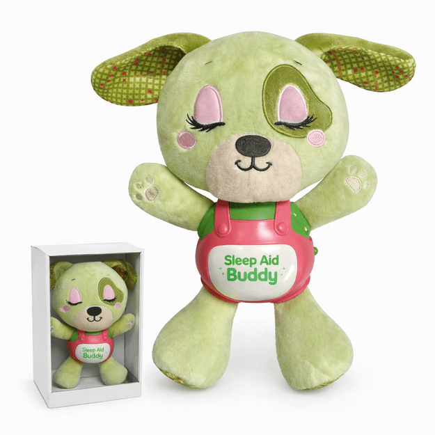 Minkštas žaislas migdukas pliušinis šuniukas su muzika ir šviesomis