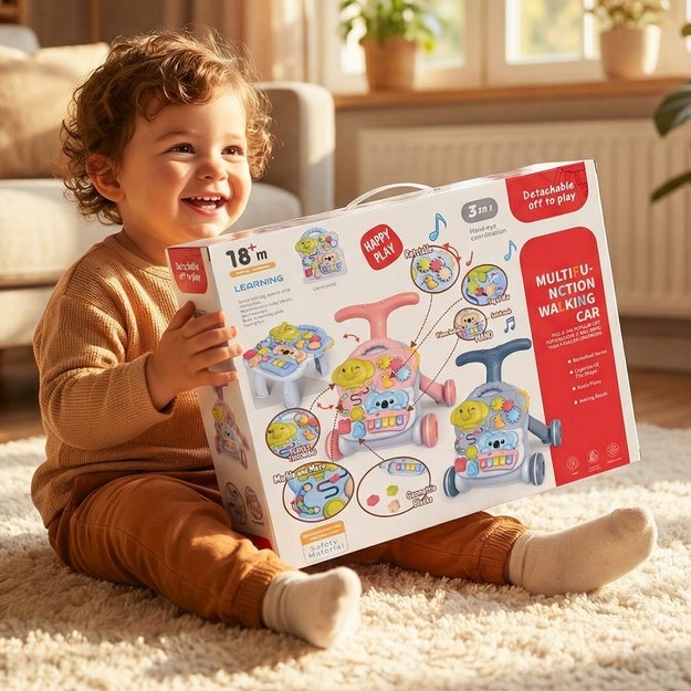 Lavinamasis stumdukas- staliukas 3in1 kūdikiams 11