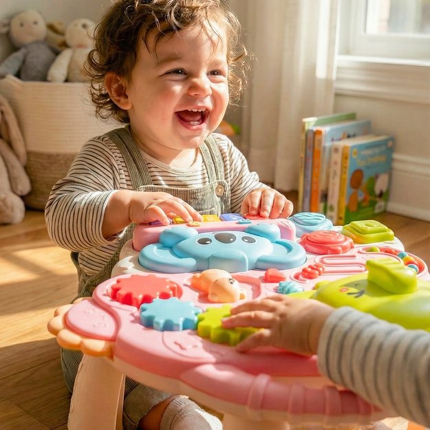 Lavinamasis stumdukas- staliukas 3in1 kūdikiams 10