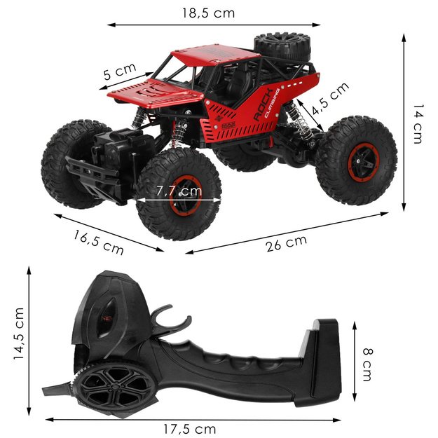 Nuotoliniu būdu valdoma 4x4 baterija varoma visureigė transporto priemonė