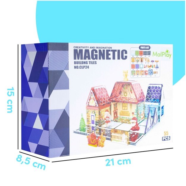3D Magnetinis konstruktorius 55 dalys, Spalvingi nameliai