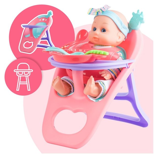 Lėlė „Baby Sweet Love“ su maitinimo rinkiniu ir kėdute