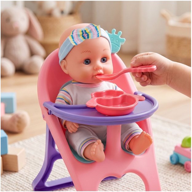 Lėlė „Baby Sweet Love“ su maitinimo rinkiniu ir kėdute