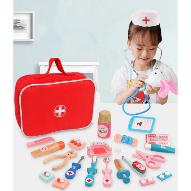 Žaislinis medinis gydytojo rinkinys 8
