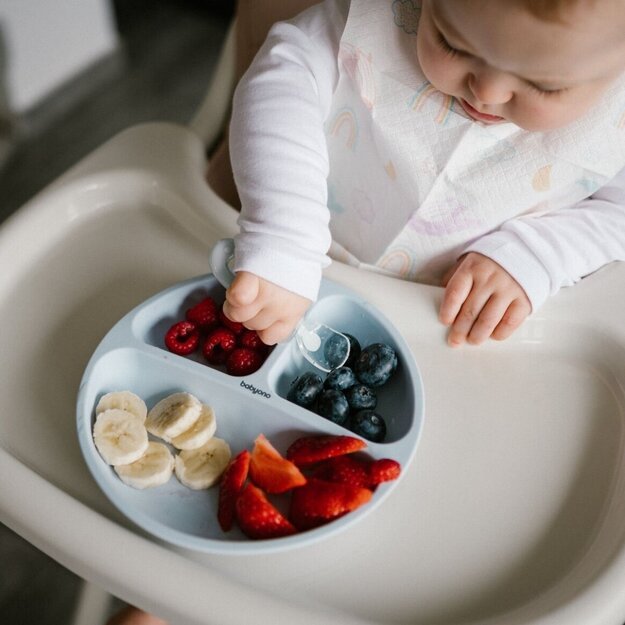 Babyono lėkštutė silikoninė neslystanti mėlyna